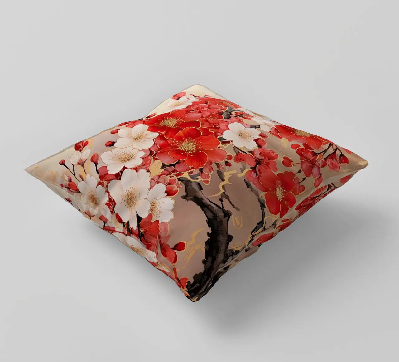 Fiore in rosso e bianco cuscino da Imagine