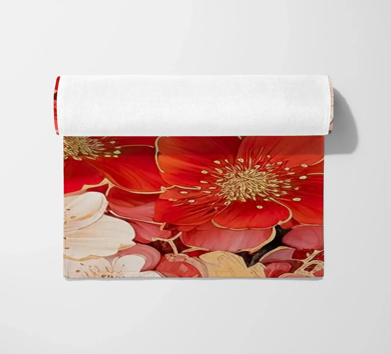 Fiore in rosso e bianco telo mare da Imagine