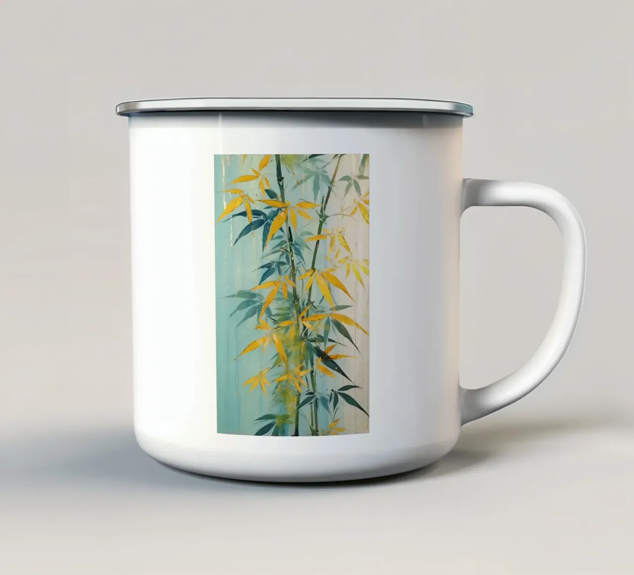 Bamboe abstracte emaille mok van Imagine