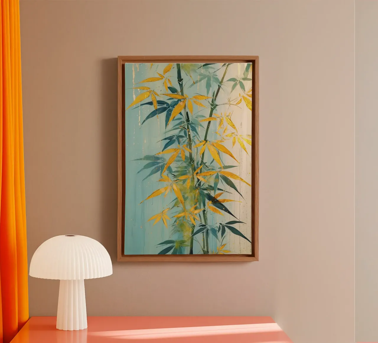 Bamboe abstracte canvas met Baklijst van Imagine