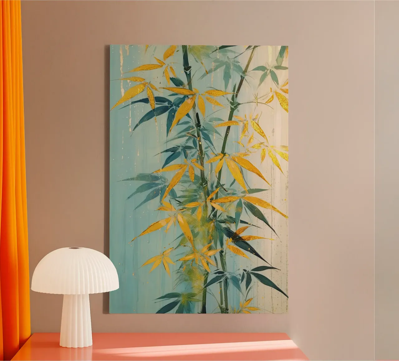 Bamboe abstracte canvas met Baklijst van Imagine