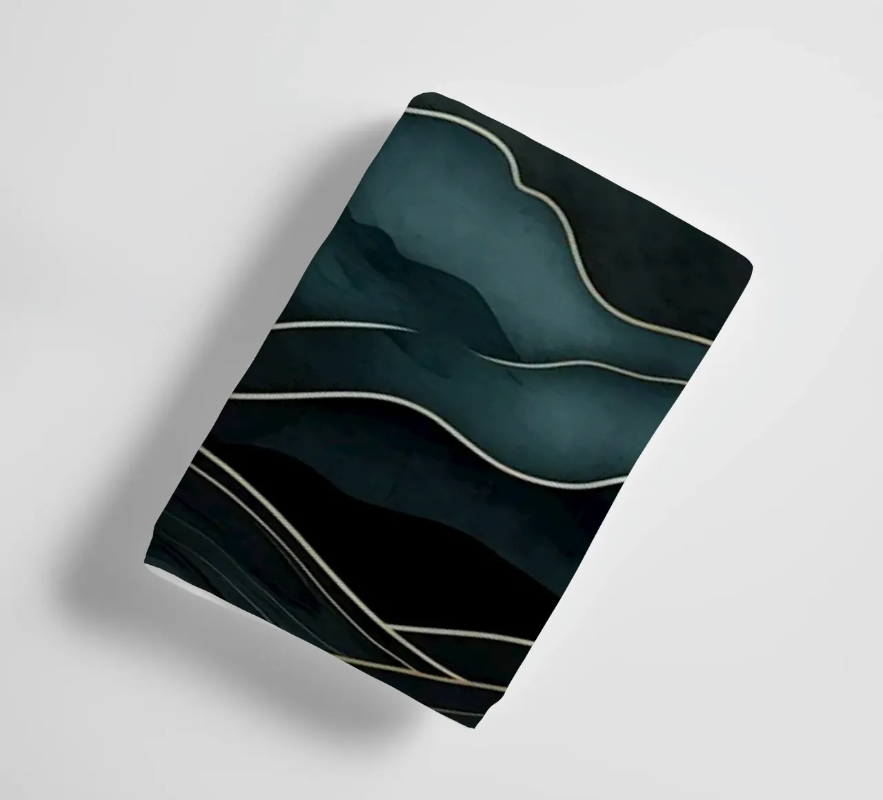 Abstract landschap in blauw en goud badhanddoek van Imagine