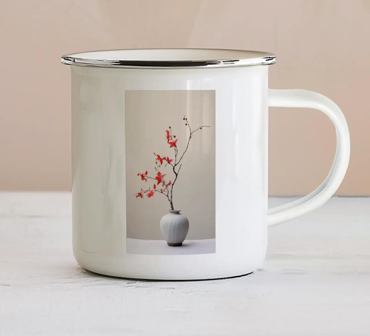 Ramo su vaso tazza in smalto da Imagine