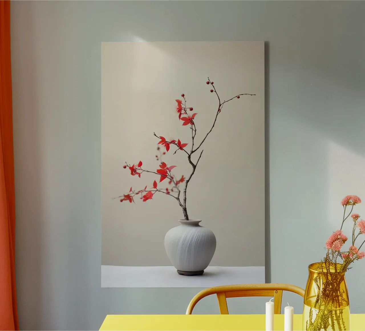 Branch on a vase canvas with Floater frame by Imagine