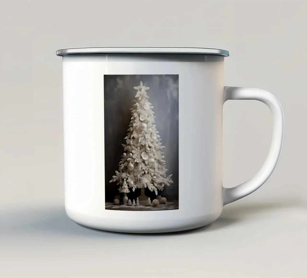 Albero di Natale bianco tazza in smalto da Imagine