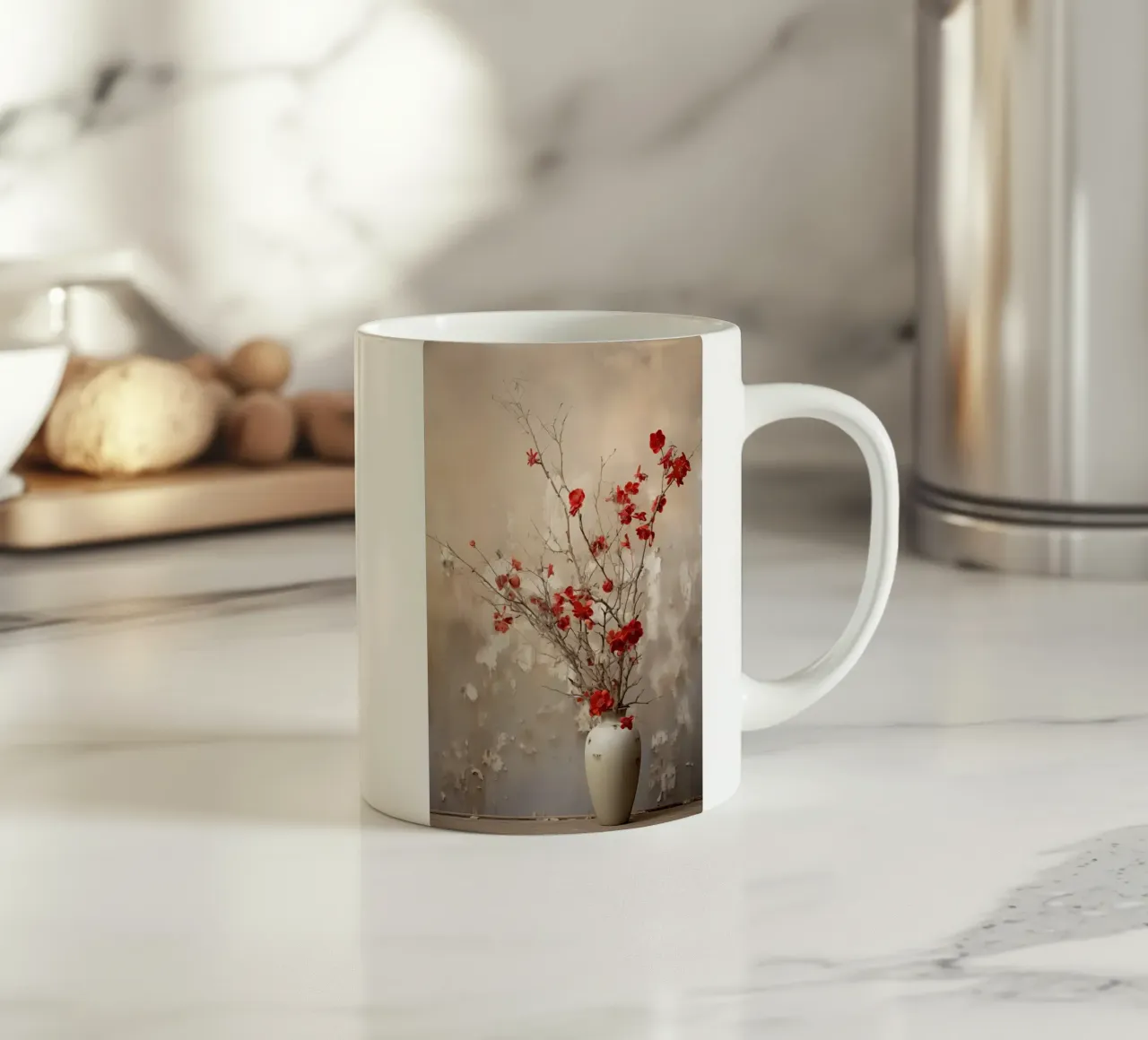 Vivere tranquillamente con i fiori tazza in ceramica da Imagine