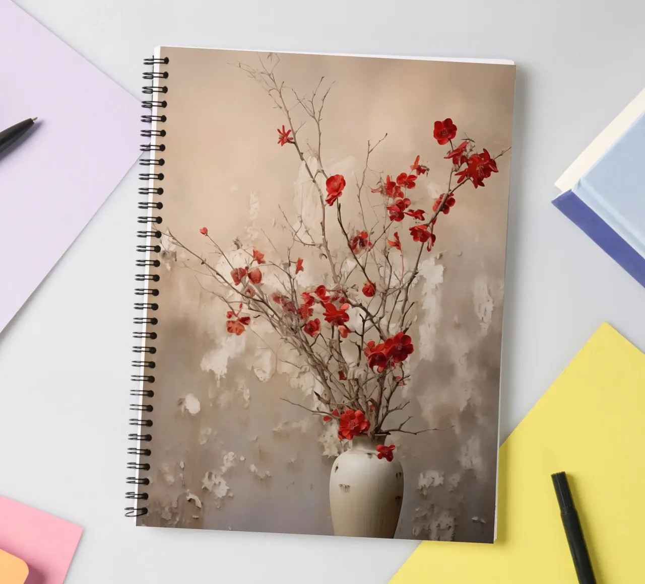 Vivere tranquillamente con i fiori diario ad anelli da Imagine