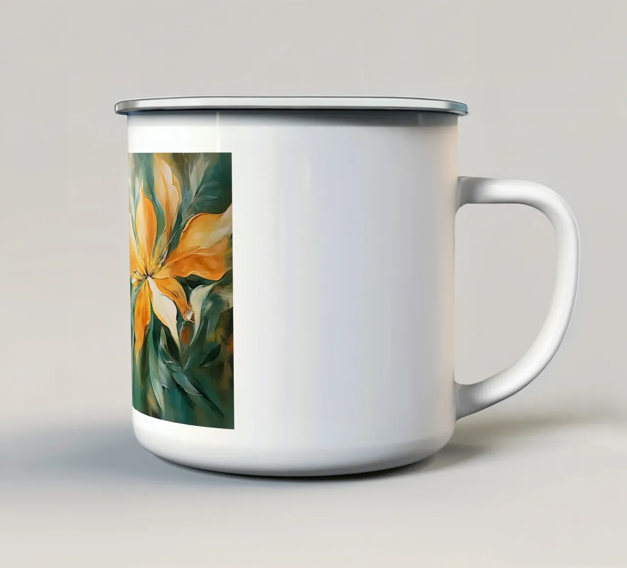 Fiori astratti tazza in smalto da Imagine