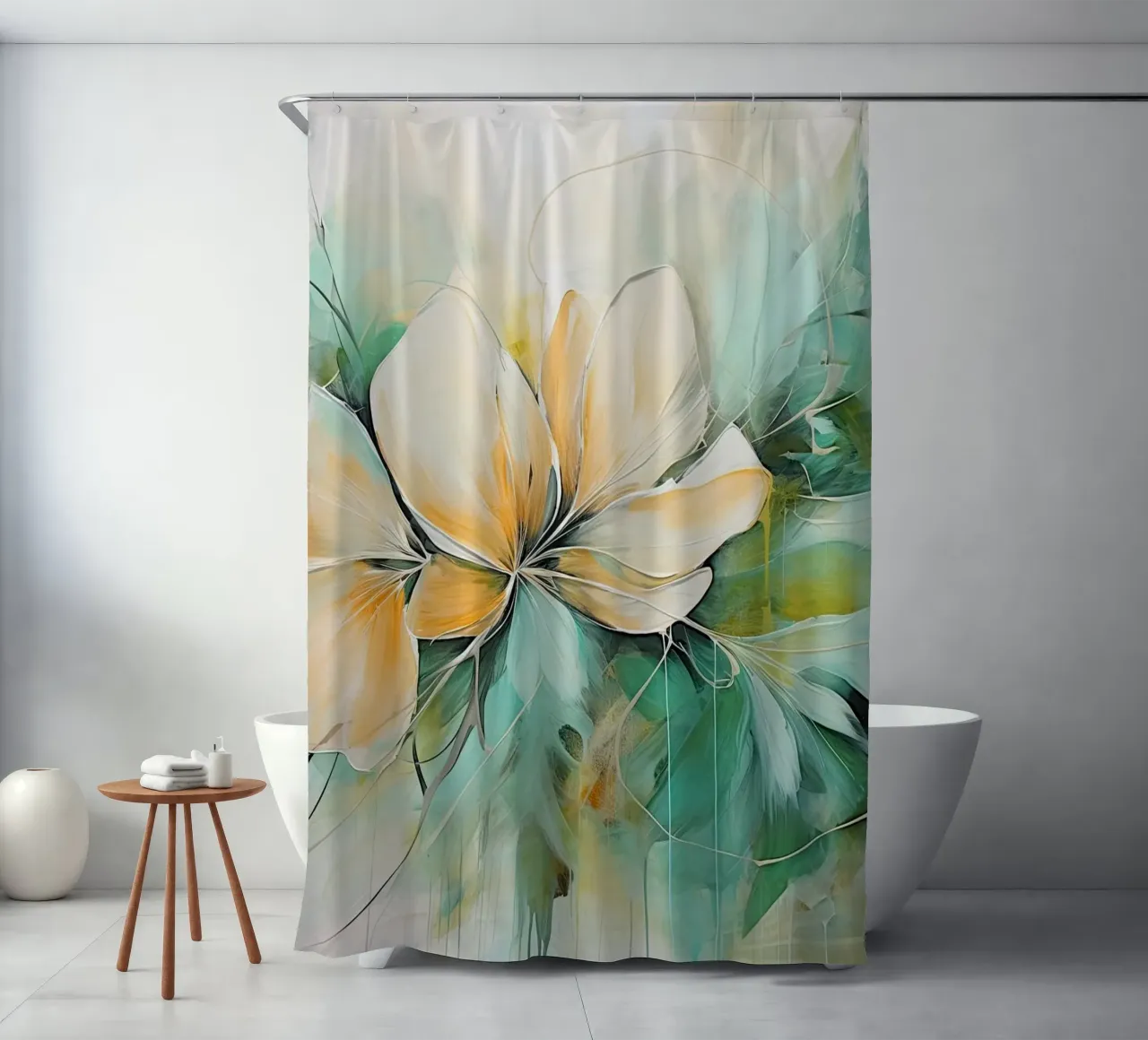 Flowers abstract shower curtain by Imagine