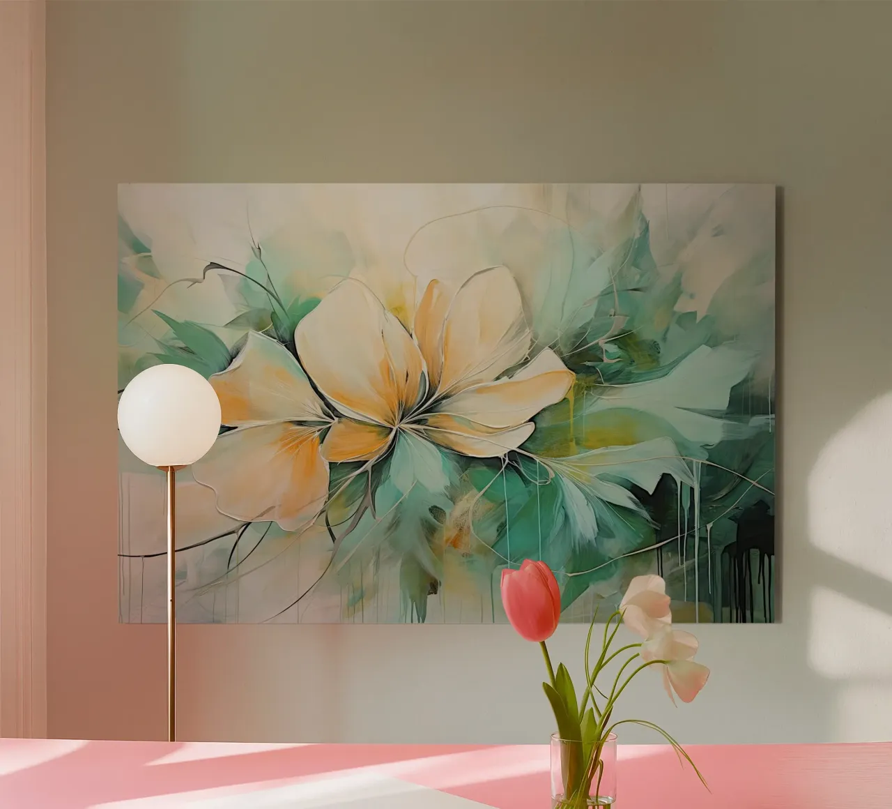 Flowers abstract alu-dibond by Imagine