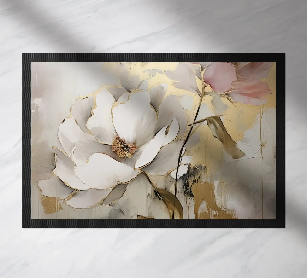Fiori rosa e oro zerbino da Imagine