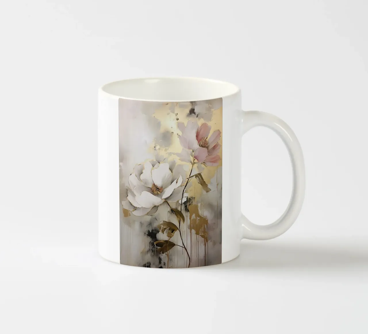 Fiori rosa e oro tazza in ceramica da Imagine