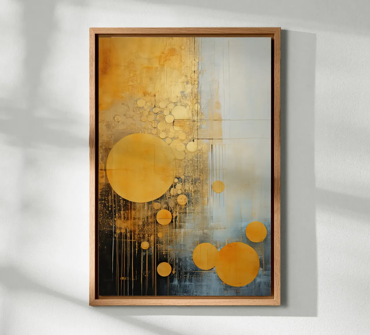 Abstracte cirkels canvas met Baklijst van Imagine