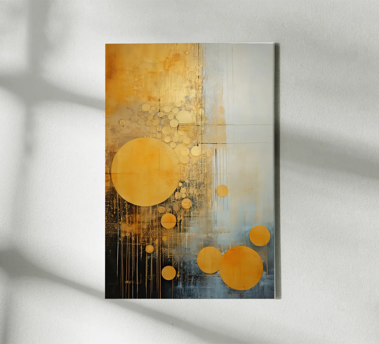 Abstracte cirkels canvas met Baklijst van Imagine