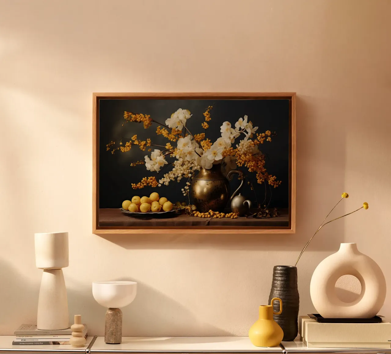 Rustig leven canvas met Baklijst van Imagine