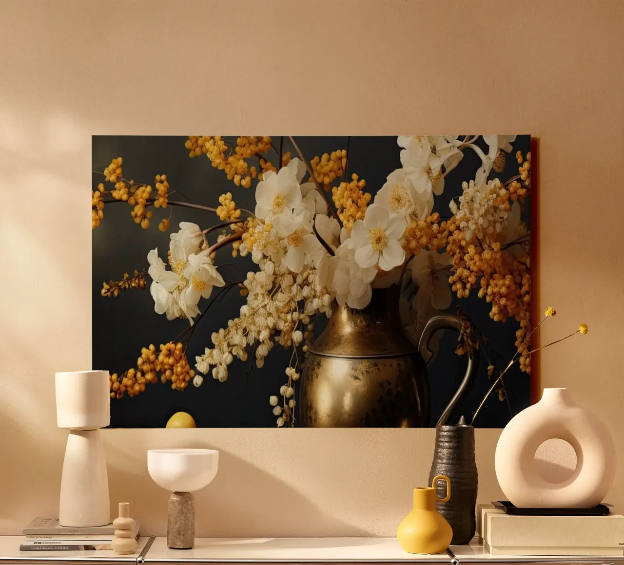 Rustig leven canvas met Baklijst van Imagine