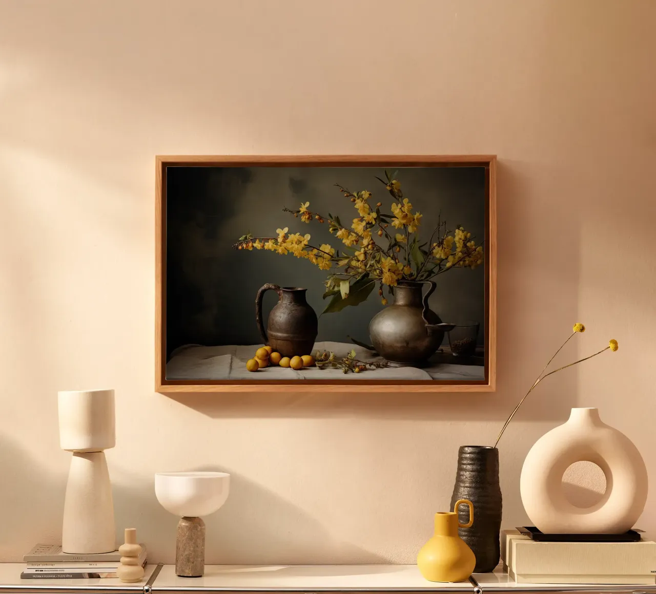 Rustig leven canvas met Baklijst van Imagine