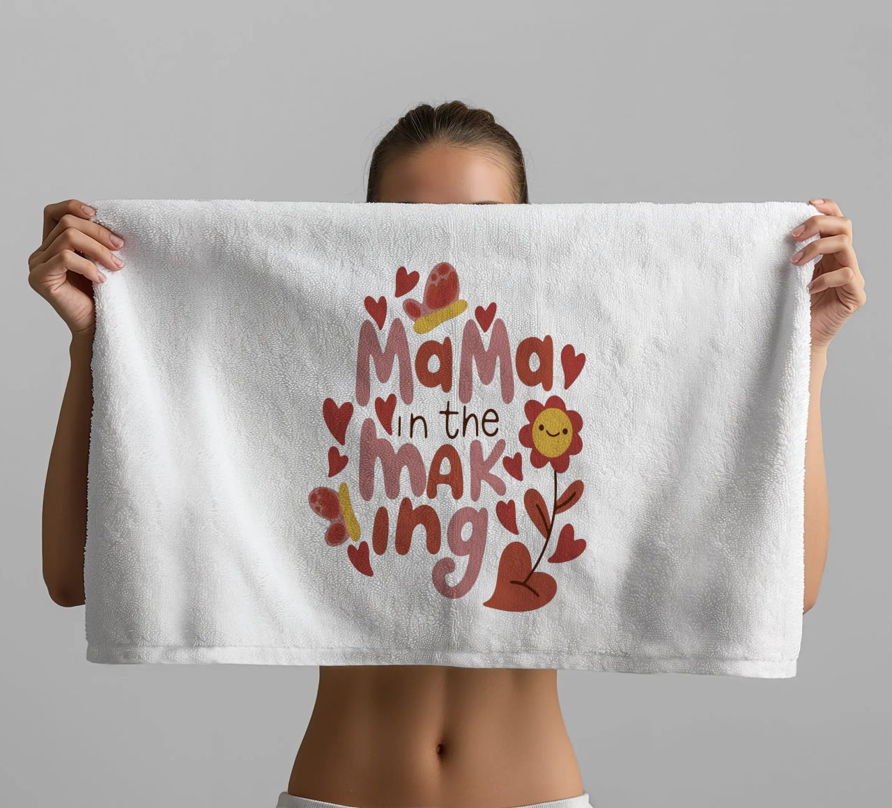 J'attends un bébé serviette de bain de BABY ART PRINTS