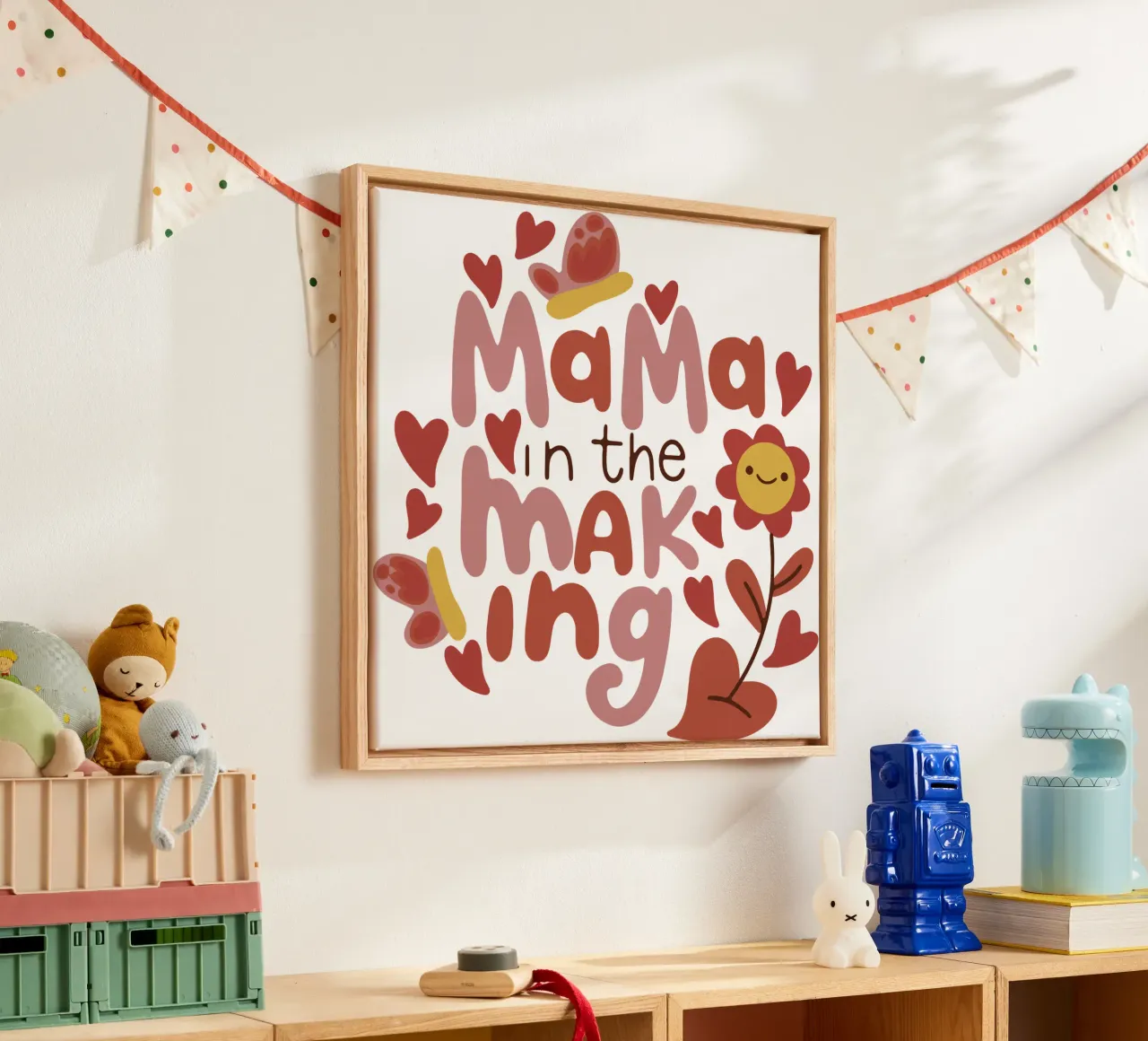 Aspetto un bambino tela con Cornice a cassetta da 🐹 BABY ART PRINTS