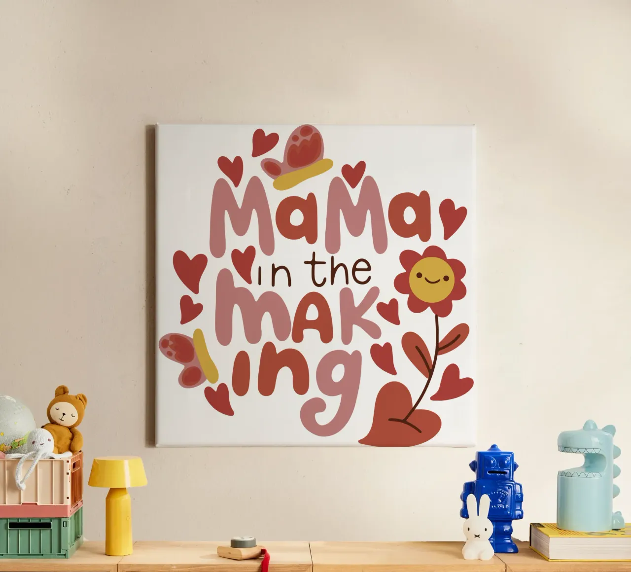 Aspetto un bambino tela con Cornice a cassetta da 🐹 BABY ART PRINTS