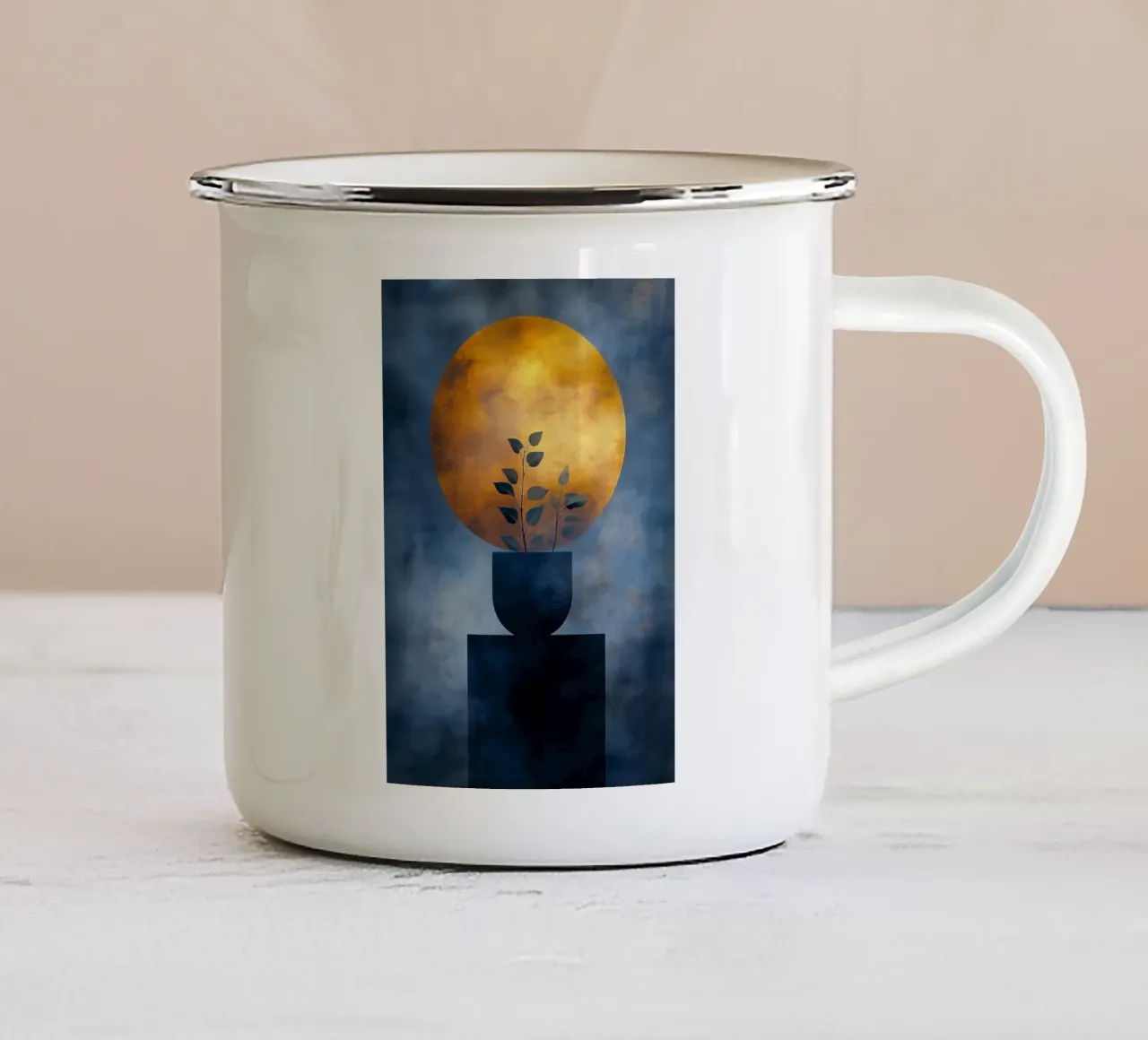Pianta in vaso tazza in smalto da Justyna Jaszke JBJart
