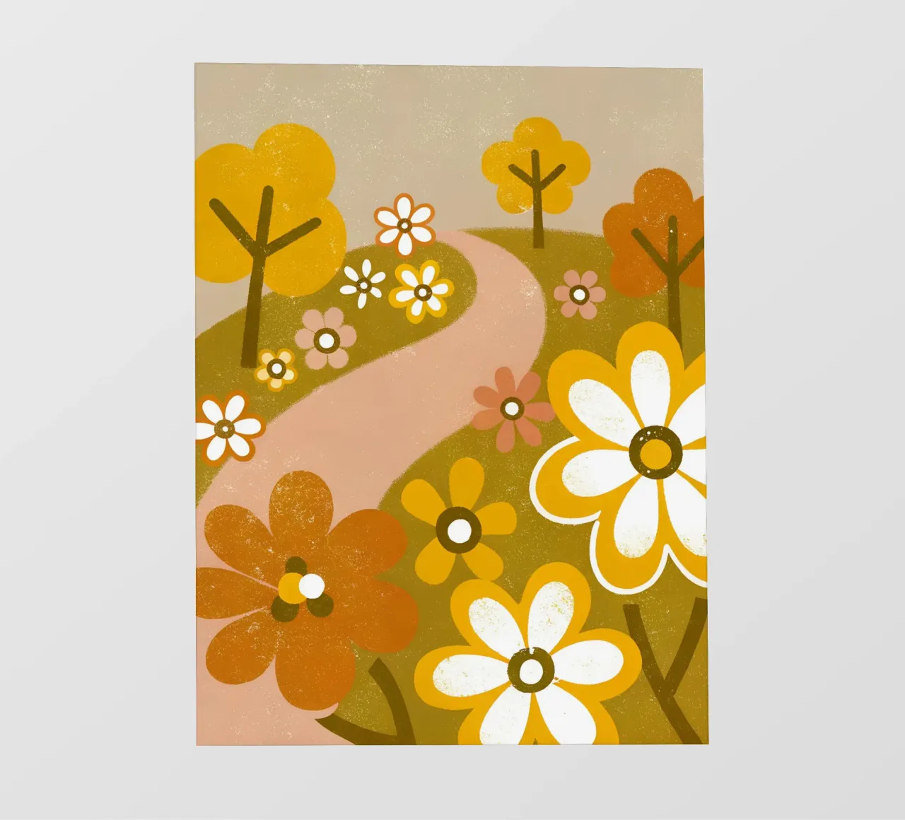 Retro Pop Blumengarten PVC Plane von THE LATEST SHOP