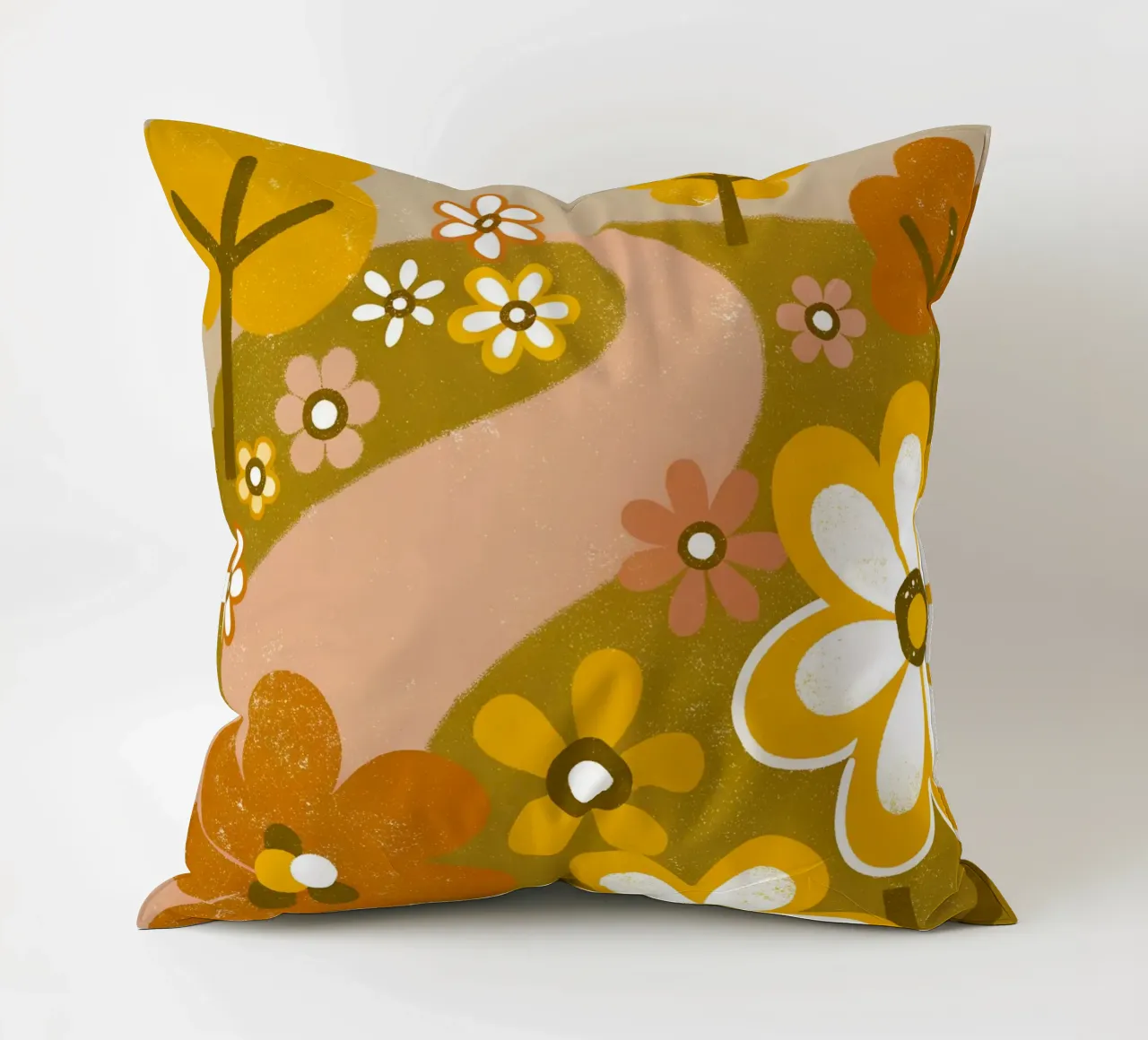Retro Pop Flower Garden decorative cushion by THE LATEST SHOP