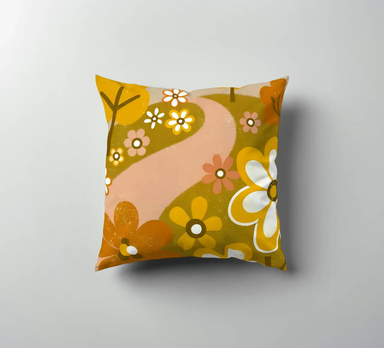 Retro Pop Flower Garden decorative cushion by THE LATEST SHOP