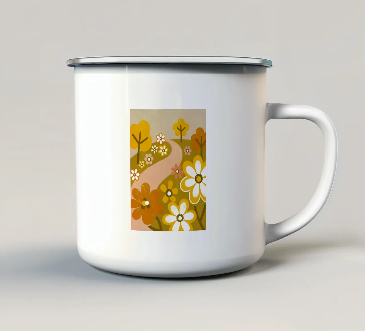 Giardino fiorito retrò pop tazza in smalto da THE LATEST SHOP