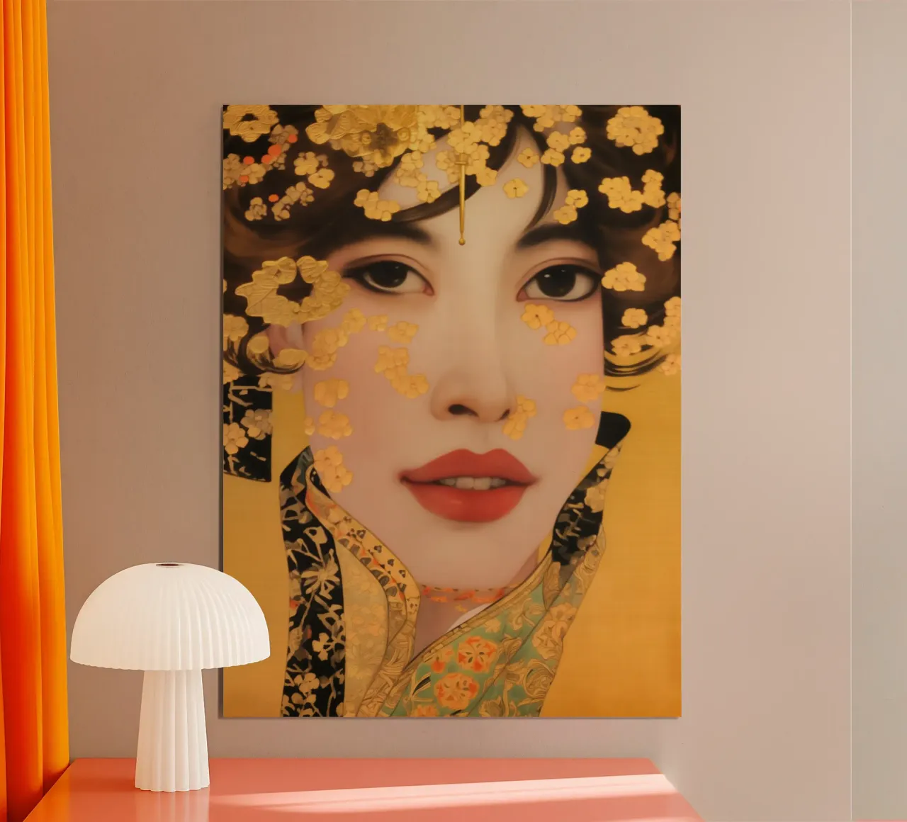 Portret van een moderne Klimt vrouw | Art Nouveau opnieuw bekeken hahnemühle van Autofocus