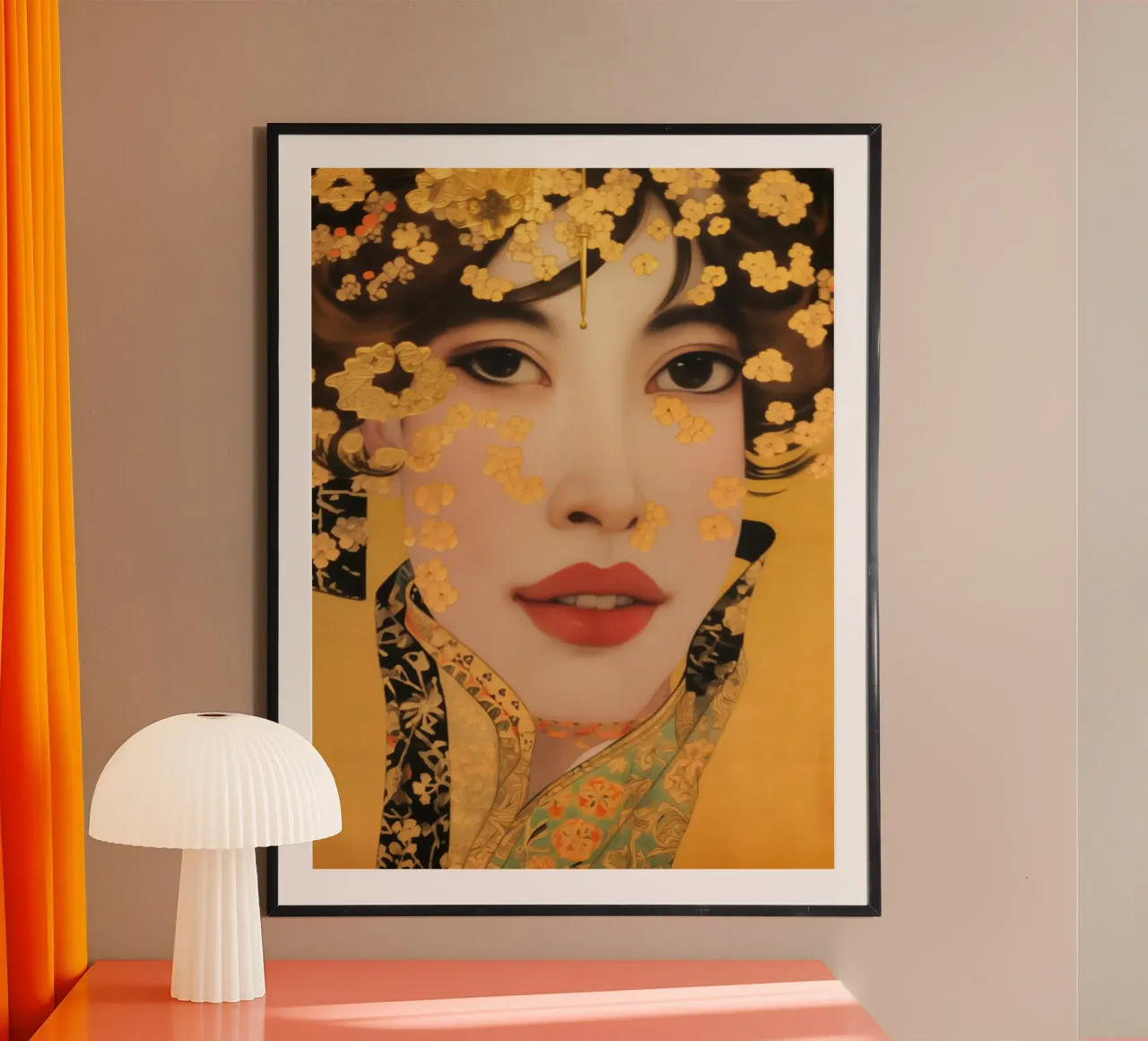 Portret van een moderne Klimt vrouw | Art Nouveau opnieuw bekeken hahnemühle van Autofocus