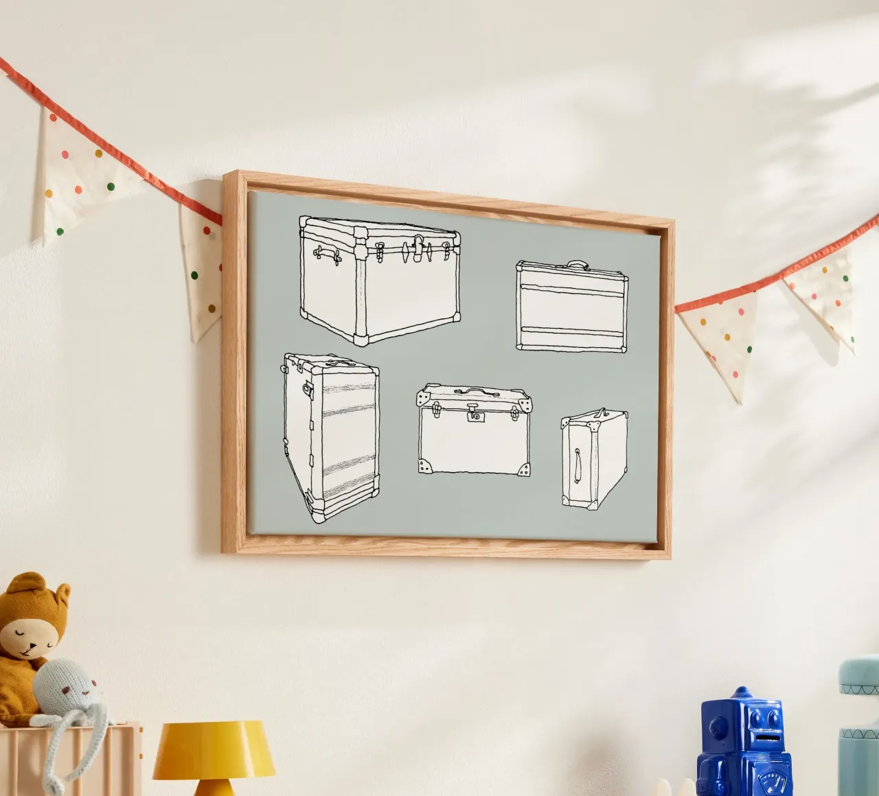 Gepackte Koffer canvas met Baklijst van Face & Content