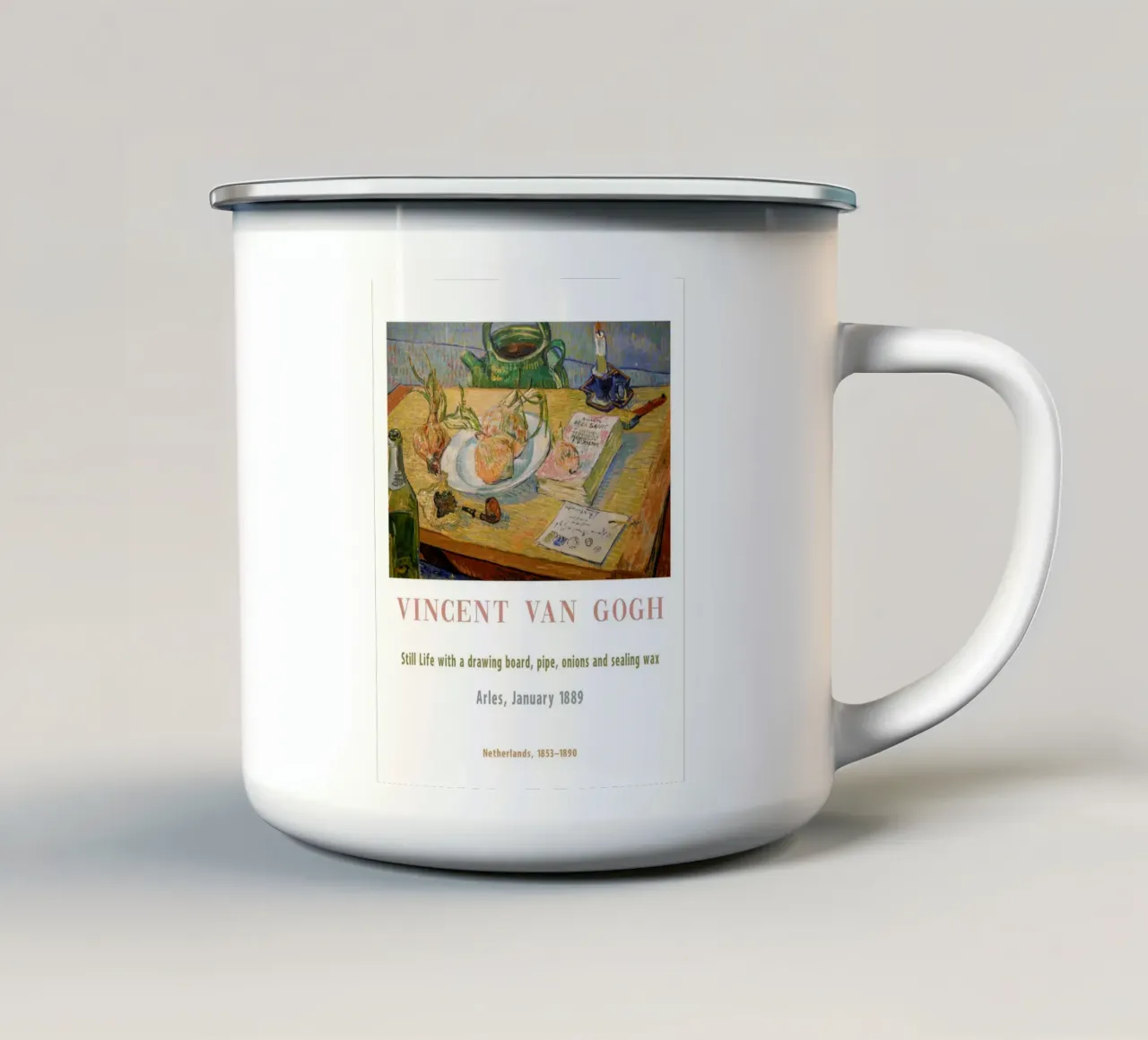 van Gogh, Piatto con cipolla e ceralacca tazza in smalto da Carinaprint