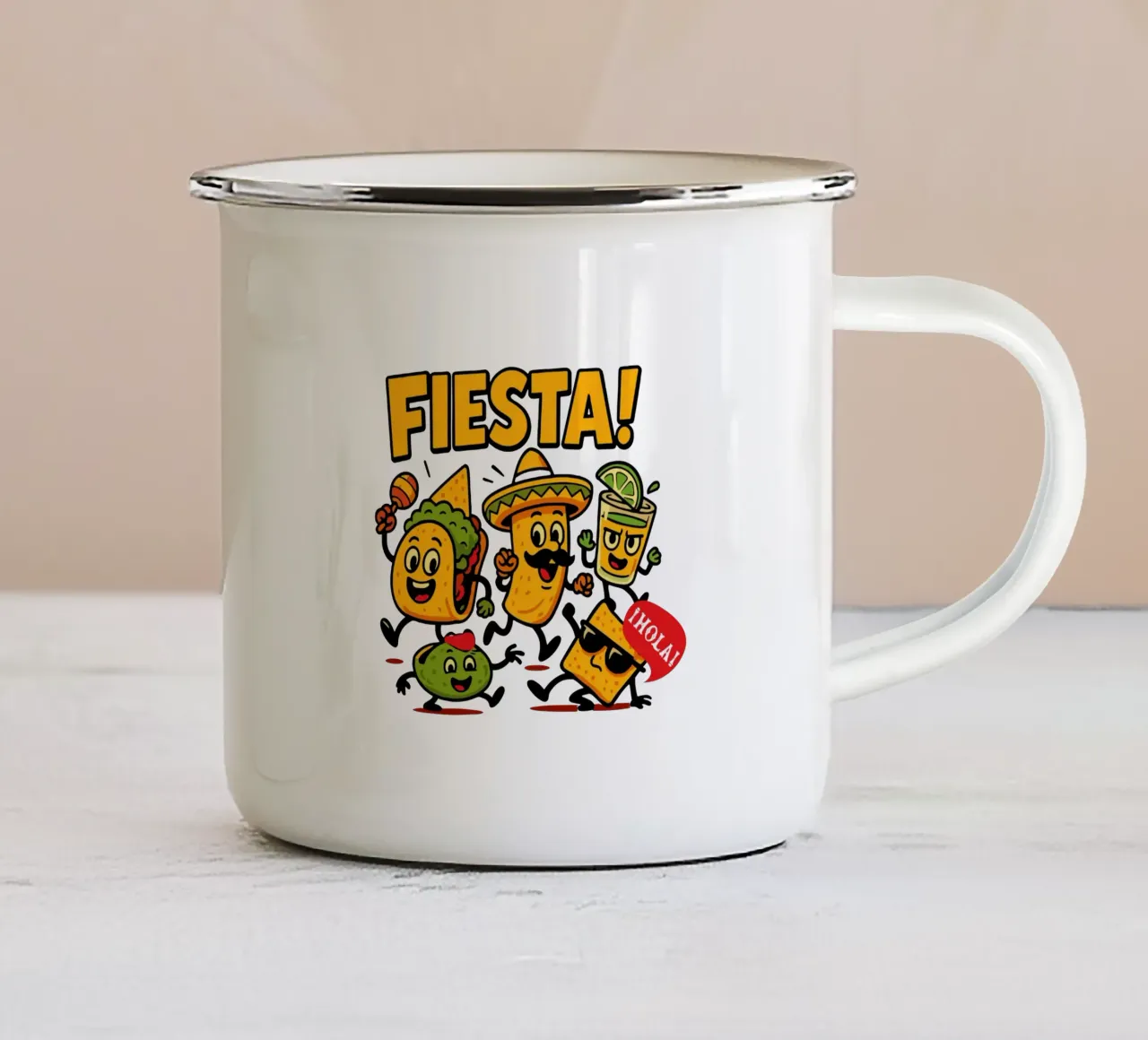 Fiesta tazza in smalto da edsonramosart