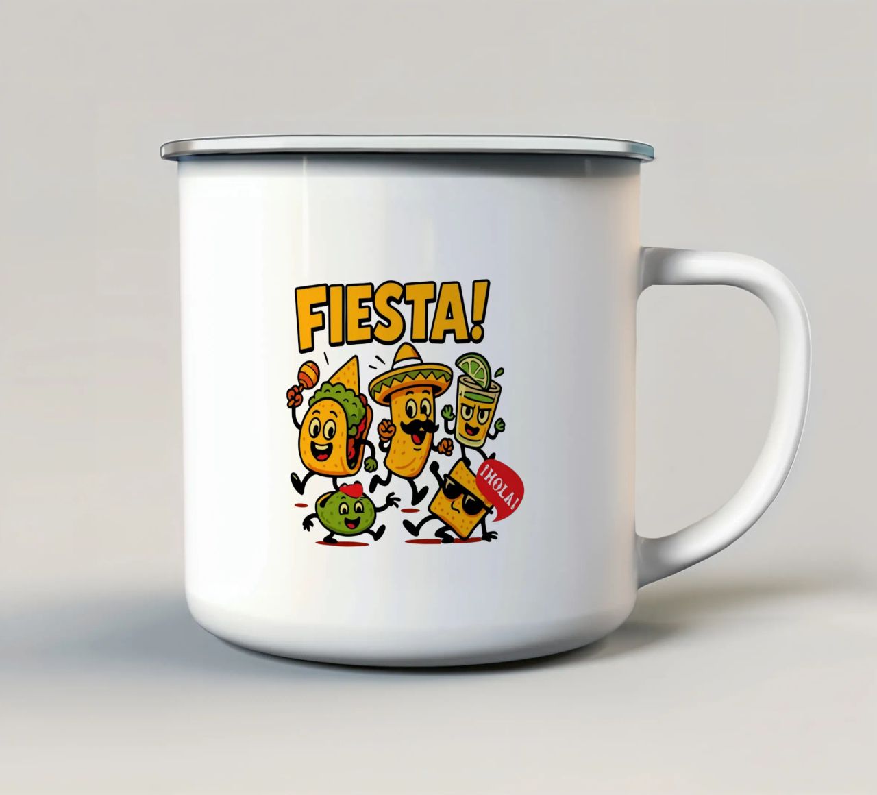 Fiesta tazza in smalto da edsonramosart