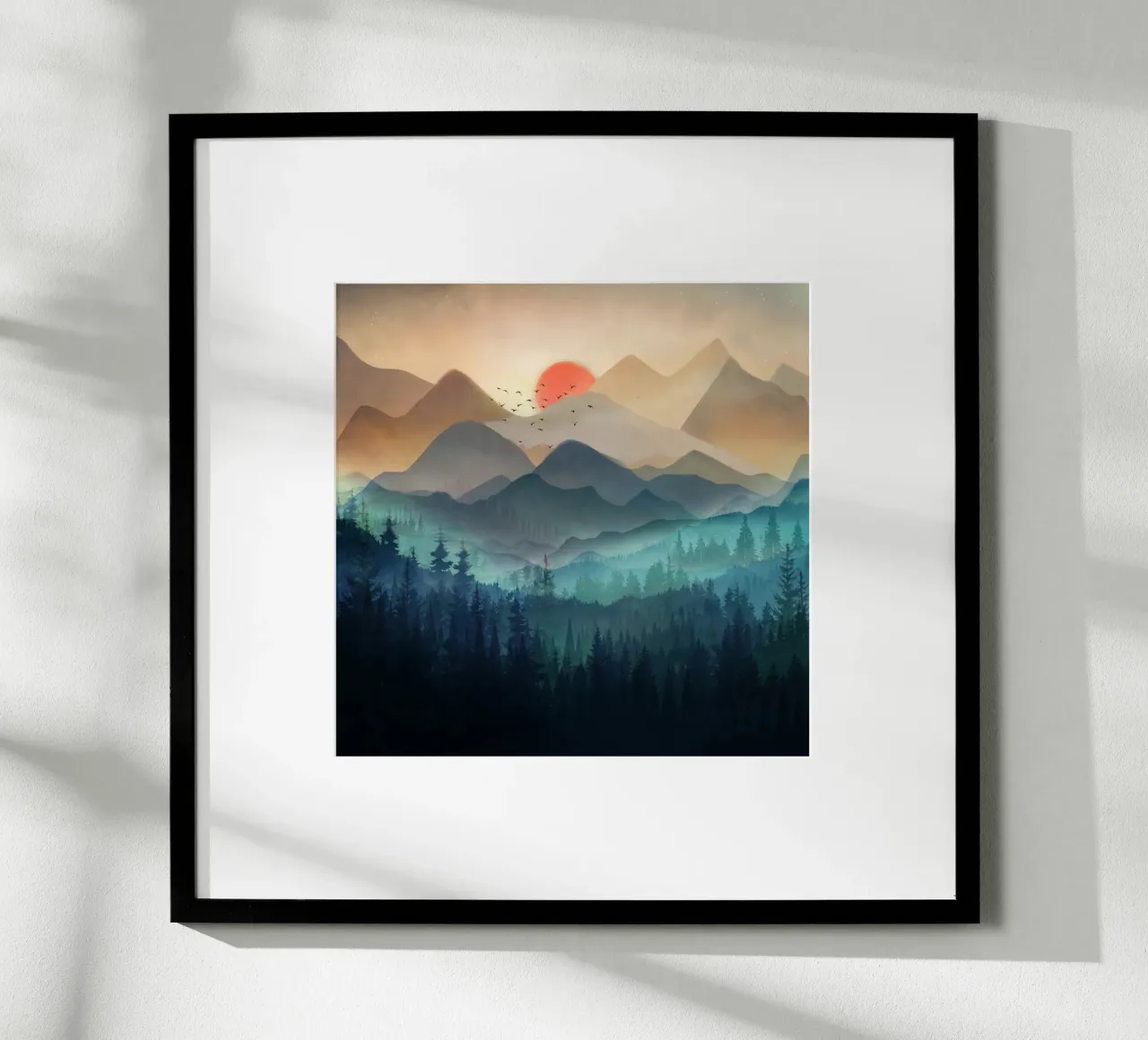 Wilderness Becomes Alive at Night poster con telaio in plastica da Nadjaa