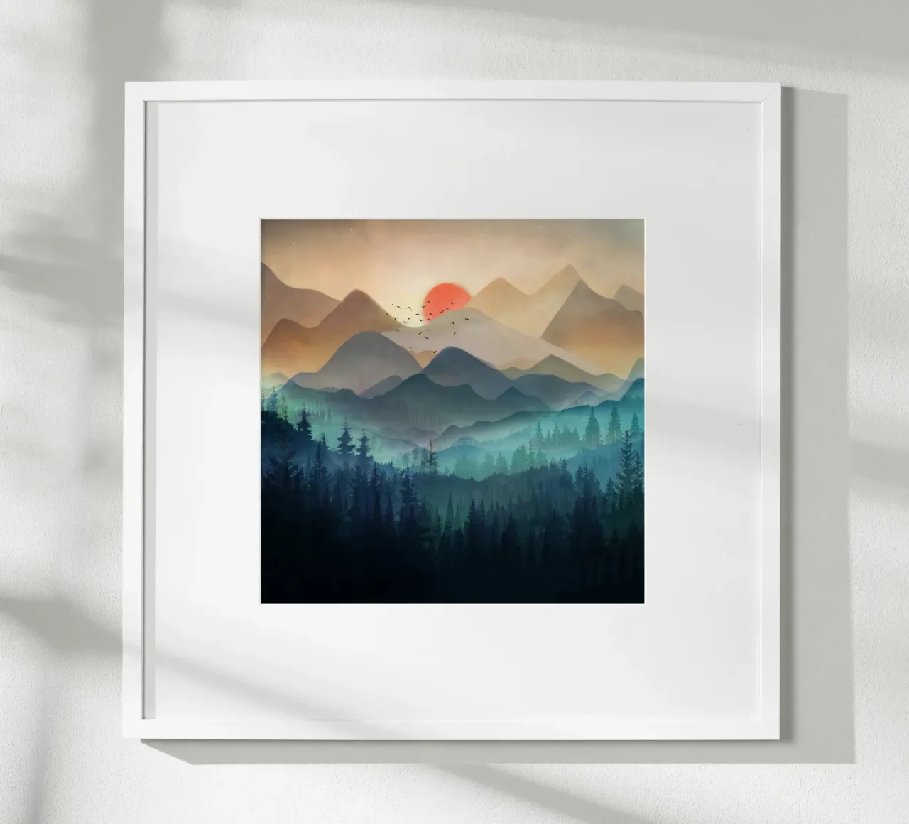 Wilderness Becomes Alive at Night poster con telaio in plastica da Nadjaa