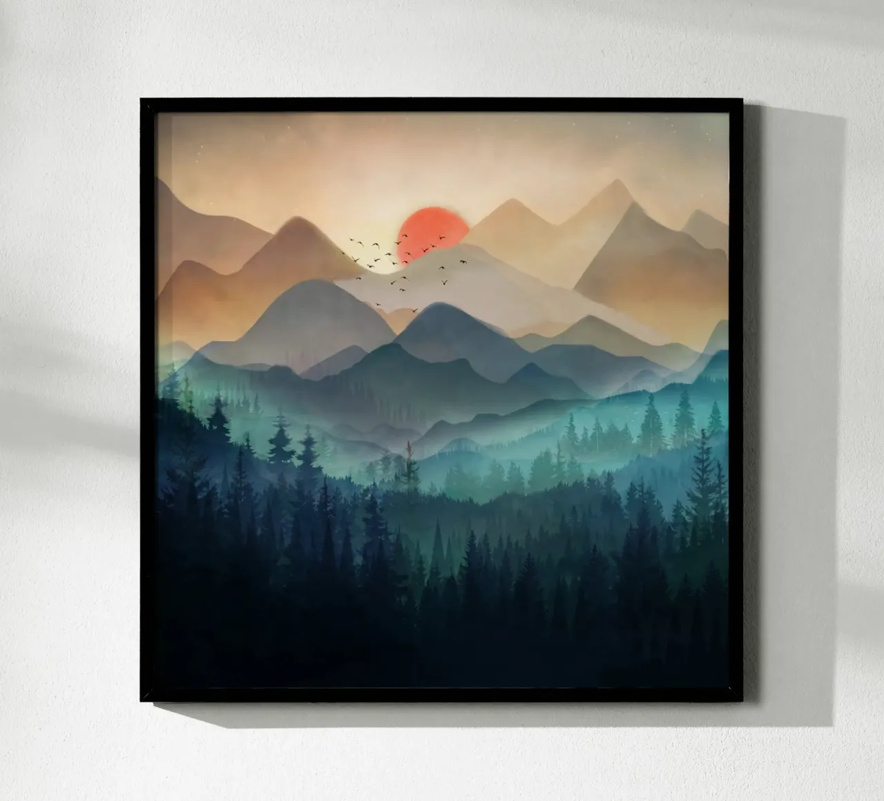 Wilderness Becomes Alive at Night poster con telaio in plastica da Nadjaa