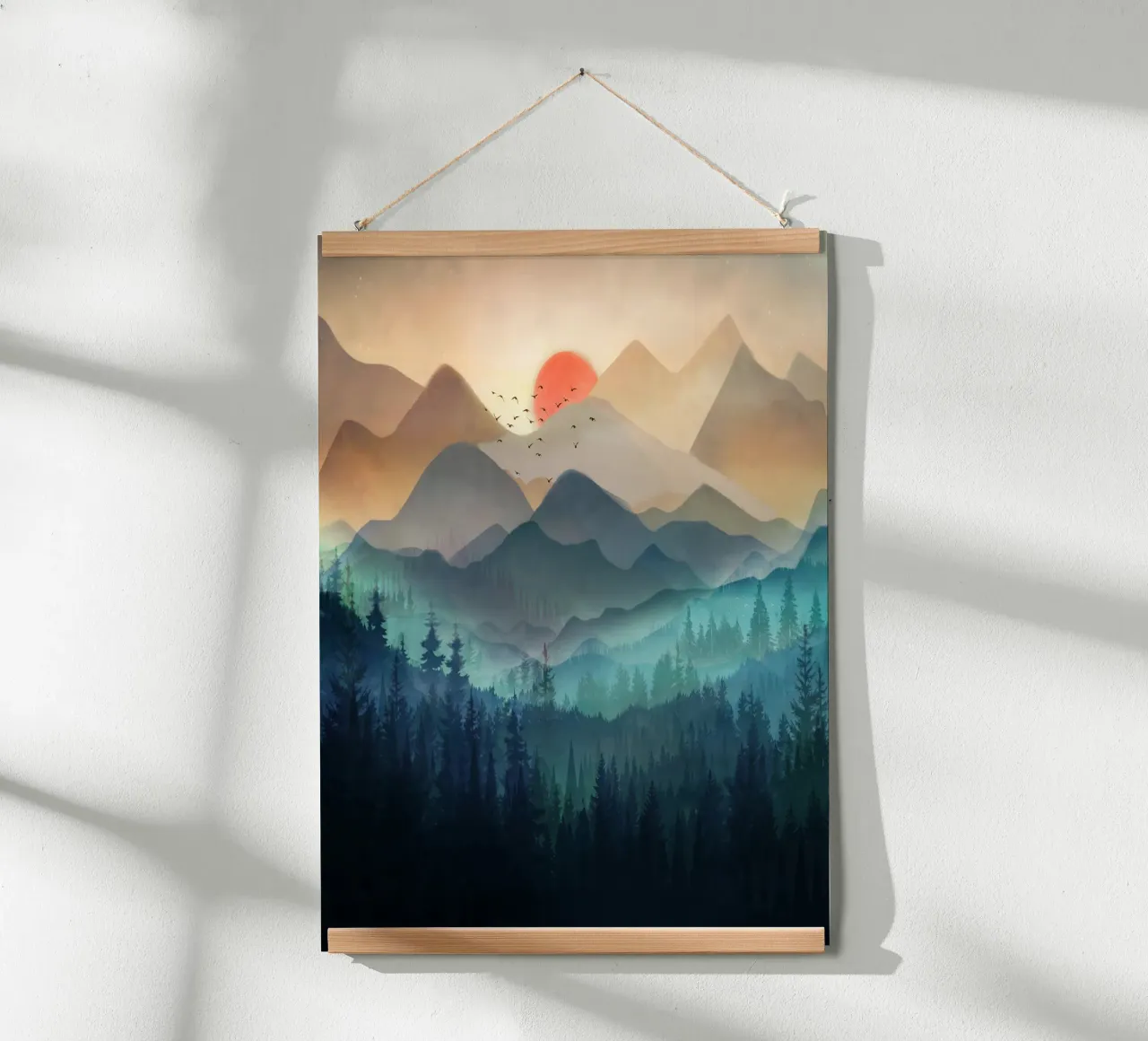 Wilderness Becomes Alive at Night poster con telaio in plastica da Nadjaa