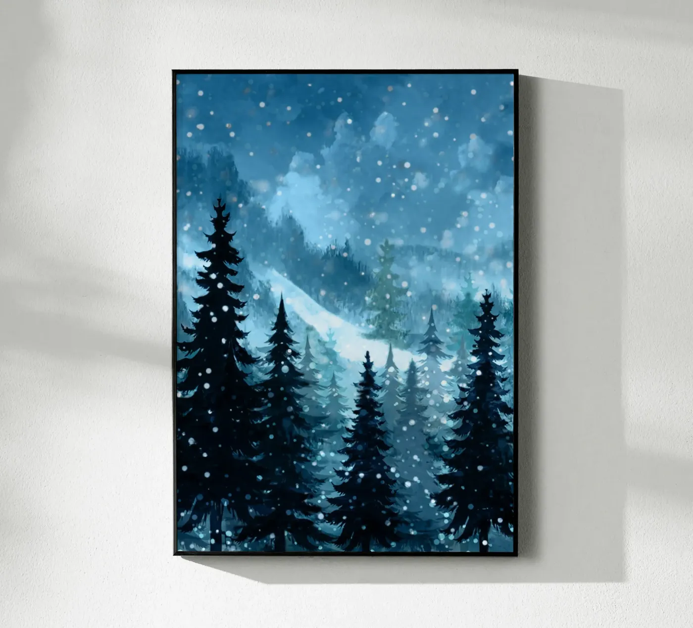 Winter Night acryl van Nadjaa