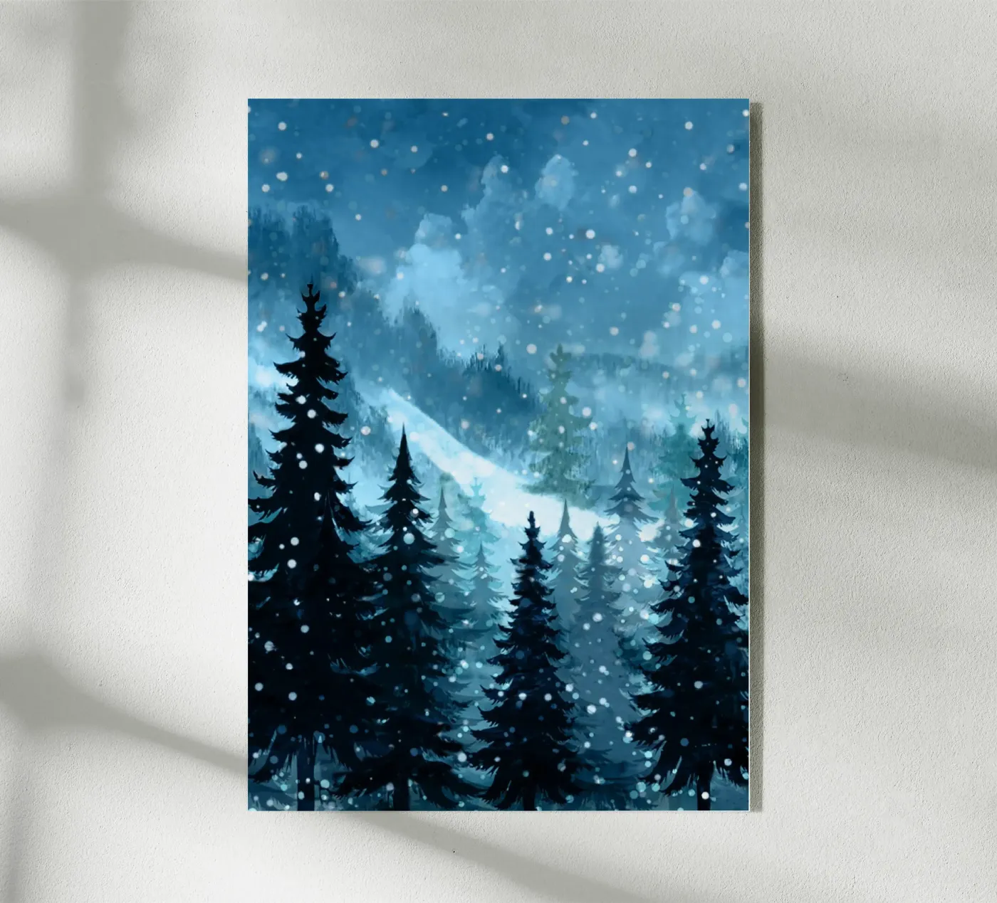 Winter Night acryl van Nadjaa