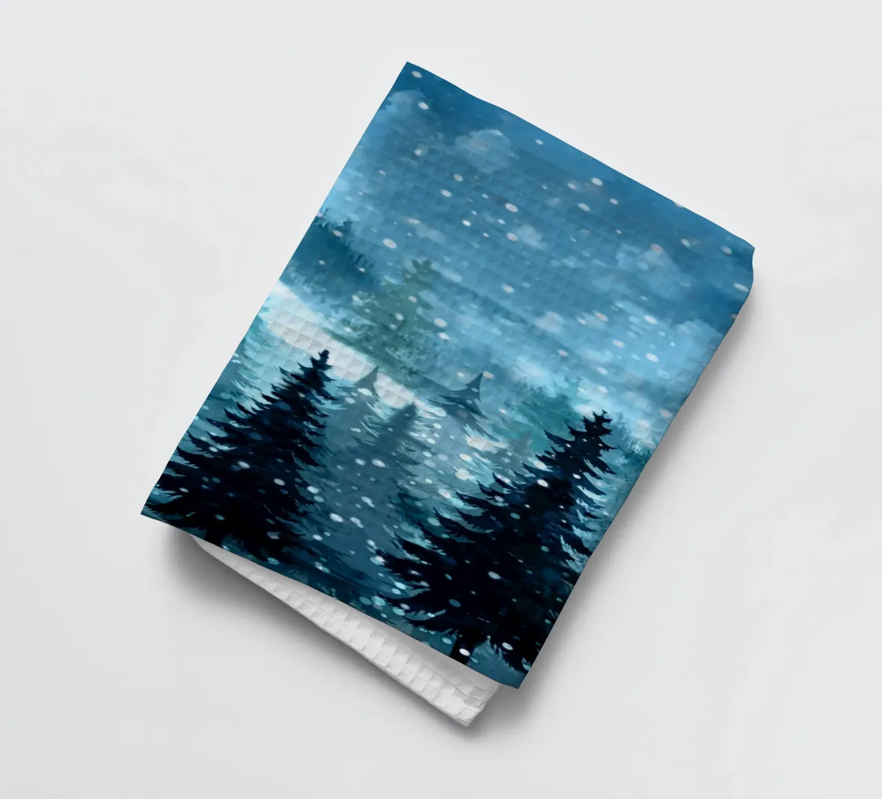 Winter Night tea towel by Nadjaa