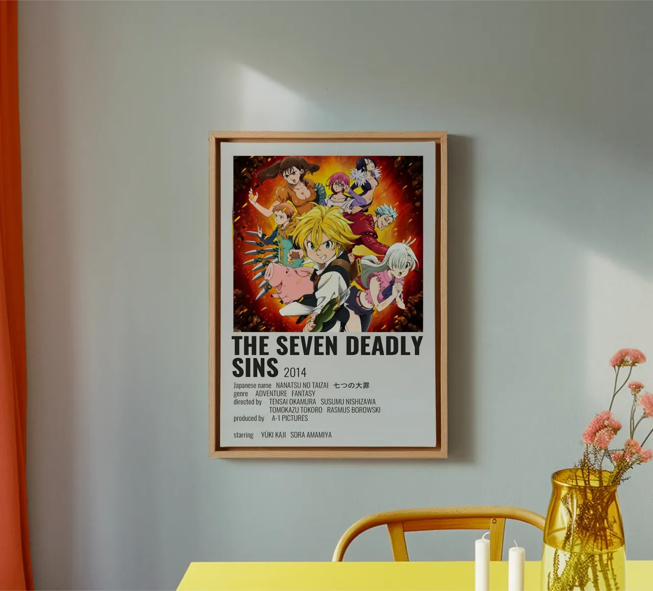 THE SEVEN DEADLY SINS 2014 tela con Cornice a cassetta da Totoya