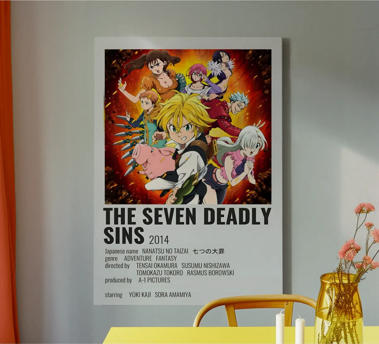 THE SEVEN DEADLY SINS 2014 tela con Cornice a cassetta da Totoya