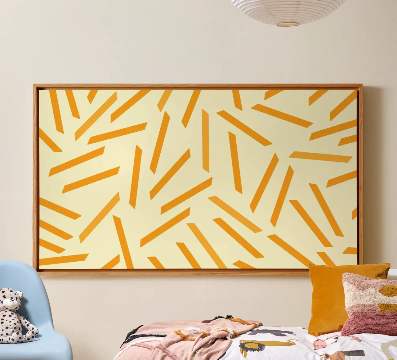 French Fries on pattern tela con Cornice a cassetta da galihstudio