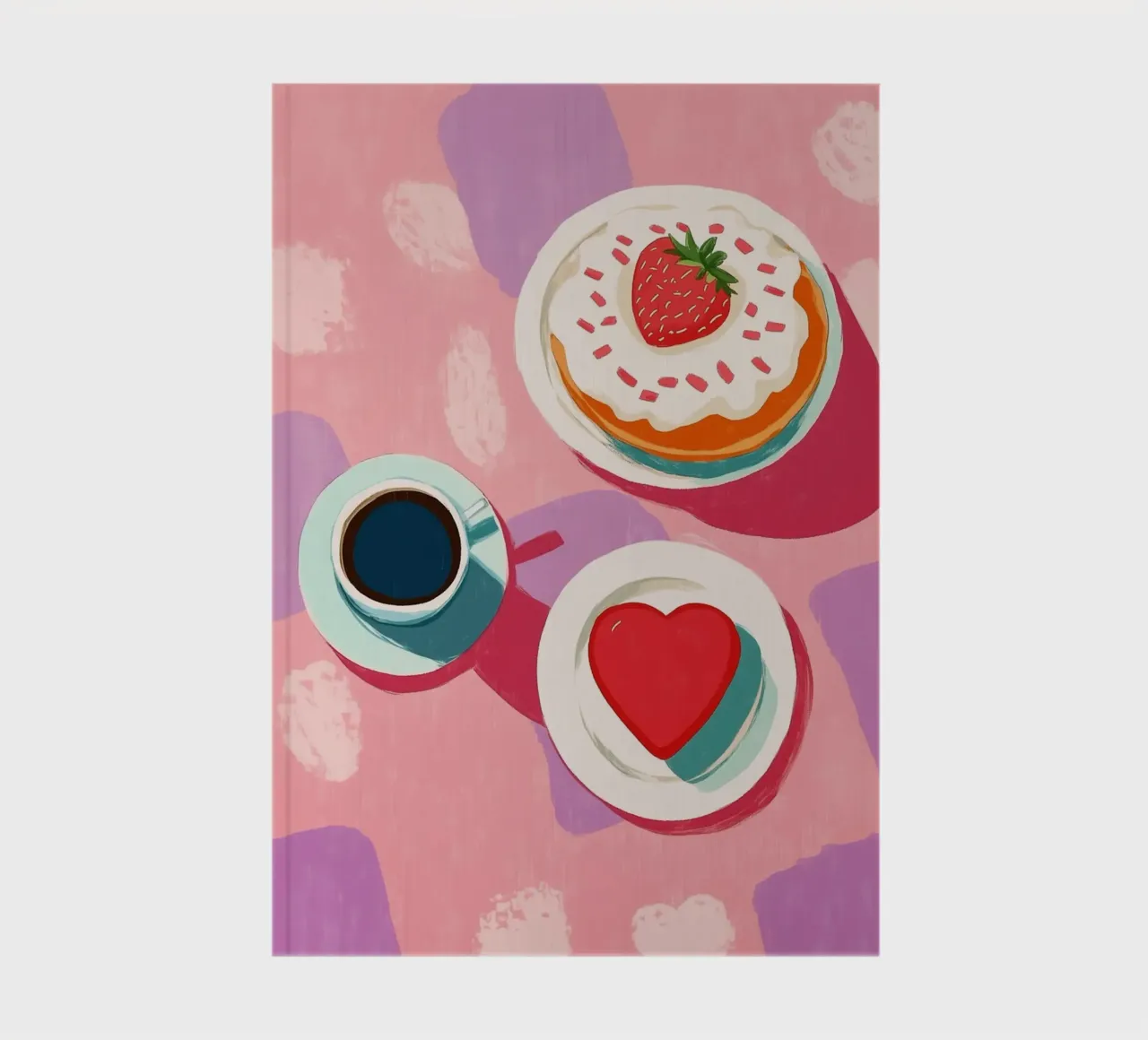 Gâteau en forme de cœur avec amour carnet de notes de Carinaprint