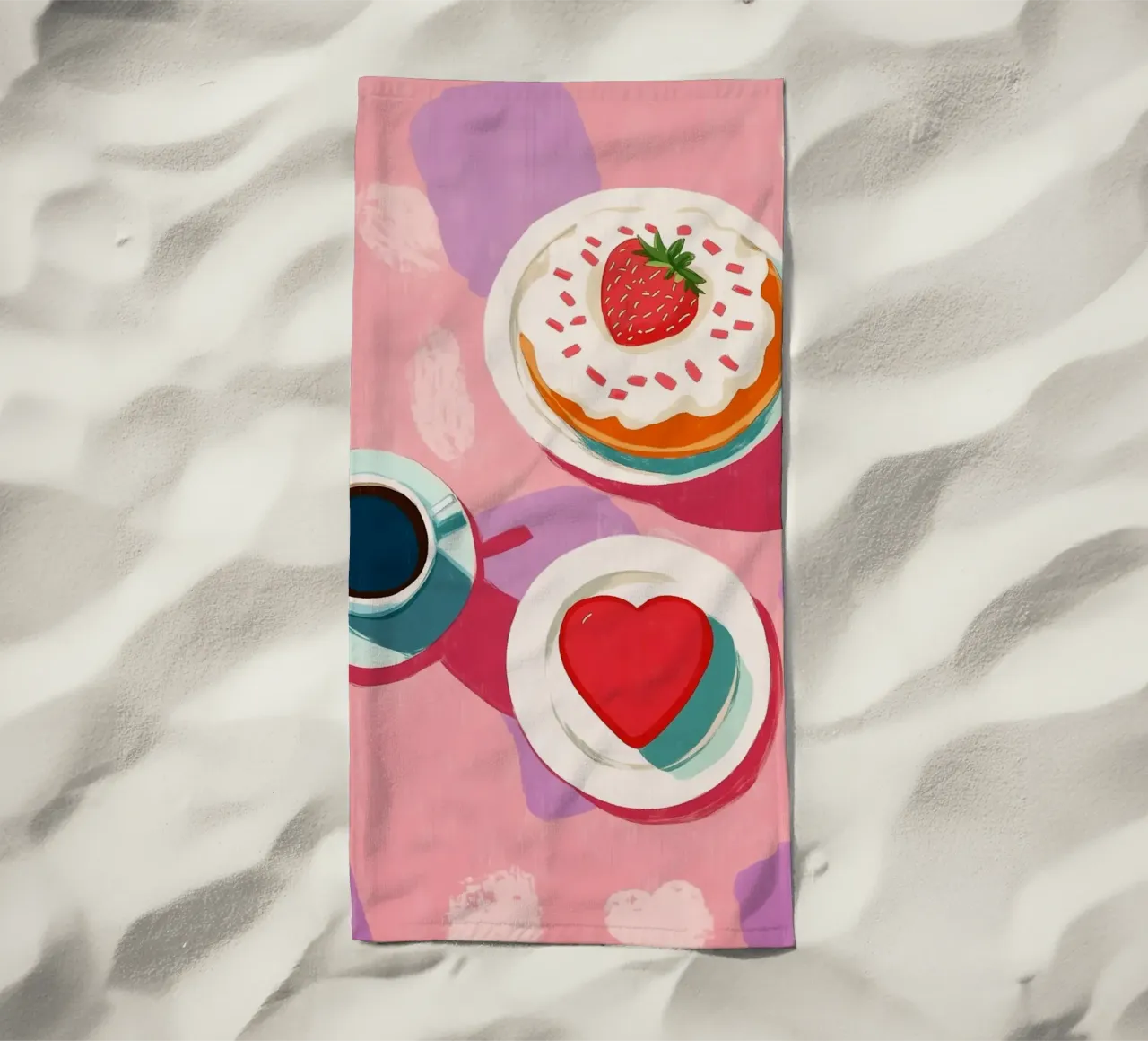 Torta a cuore con amore telo mare da Carinaprint
