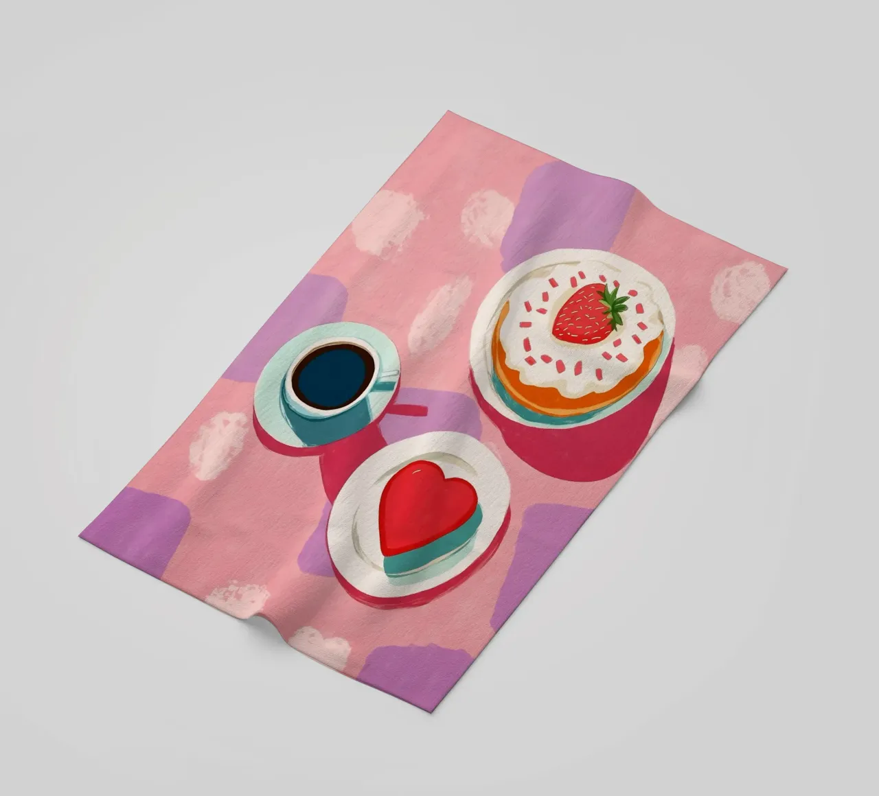 Torta a cuore con amore telo mare da Carinaprint