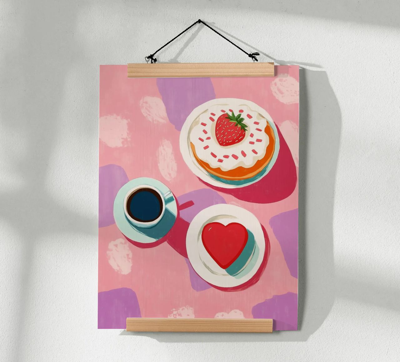 Heart cake with love poster by Carinaprint