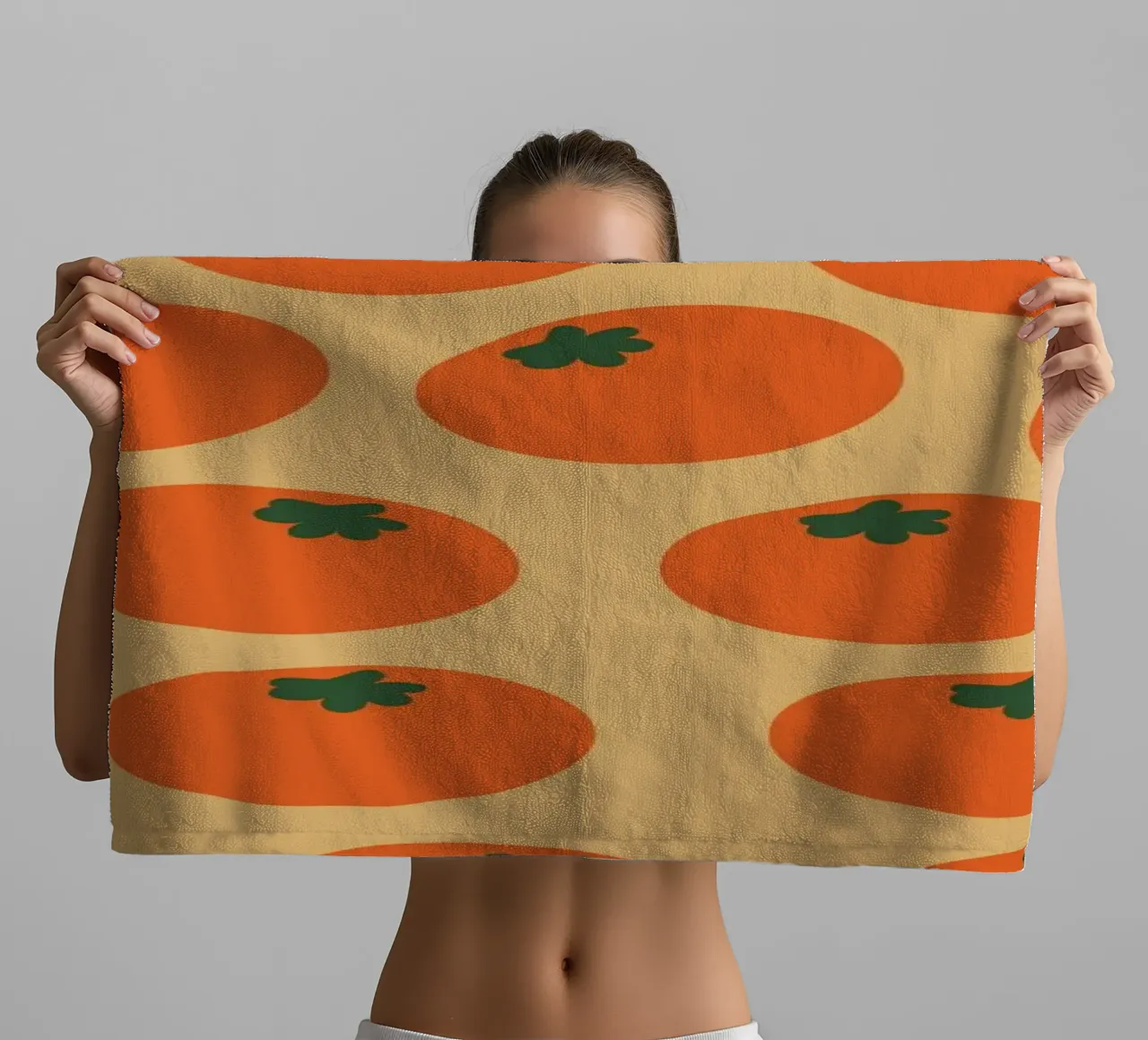 Retro Orange Repeat asciugamano da bagno da galihstudio